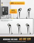 6W 700LM Low Voltage Landscape Lighting, 12V AC/DC 3000K Warm White LED Low - Image 6