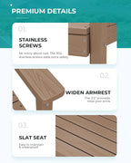 SERWALL Outdoor Dining Set for 6, HDPE Furniture - Image 4