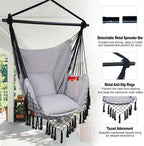 Hammock Chair Hanging Rope Swing Chair, Max 450 Lbs, Large Hanging Chair - Image 6