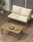 Patio Coffee Table, Never-Rust Aluminum Outdoor Coffee Table - Image 2