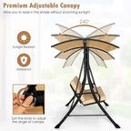 Tangkula 3 Person Porch Swing, Outdoor Swing - Image 6