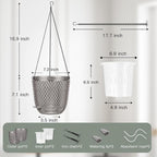 QCQHDU Self Watering Hanging Pots, 2 Pack 7.2 Inch Hanging Planters - Image 3