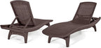 Keter Set of 2 Pacific Sun Lounge Chair Outdoor Chaise Pool Chairs - Image 9