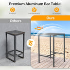 VINGLI 27 Inch Outdoor Bar Table, All-Weather Aluminum Patio Balcony Pub Table - Image 5