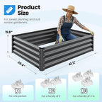 Quictent Galvanized Raised Garden Bed 4x3x1 Ft Metal Planter Box - Image 6