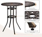 VINGLI Outdoor Bar Table, Cast Aluminum Bar Height Patio Table - Image 6