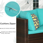 PayLessHere Patio Furniture Set 7 Pieces Outdoor Furniture Wicker Conversation - Image 2