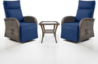 Belord Dual-Adjust Swivel Outdoor Recliner Chair Set of 3 by Belord