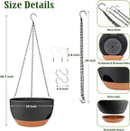 Hanging Planters for Outdoor Indoor Plants, 2 Pack 10 Inch Hanging Basket - Image 2