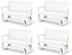 SERWALL Outdoor Glider Bench Set of 4, HDPE Weather-Resistant Swinging Bench by SERWALL