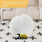 MeMoreCool Round Stuffed Pouf Ottoman Foot Rest, Floor Pouf Foot Stool - Image 7