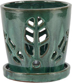 W&W Orchid Pot with Holes and Saucer - Image 2