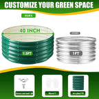 17" Tall Elevated Round Metal Rised Garden Bed- 3.3'x3.3' in Size and 0.8MM - Image 3