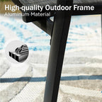 PHI VILLA 5 PCS Patio Dining Set, 4 Outdoor Aluminum Stackable Sling Chairs - Image 5