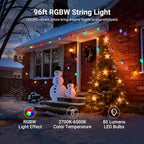 NEEWER 96ft Outdoor String Lights, App Control Smart AI RGBW Hanging Outside - Image 2