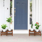 Wood Flower Stand Small Plant Stand Indoor Outdoor Plant Shelf Low Window Shelf - Image 2