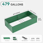 YITAHOME 96x48x24 in 2pcs Galvanized Raised Garden Bed Kit, Large Metal Planter - Image 8