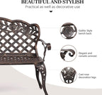 VINGLI 42.5" Patio Garden Bench Outdoor Metal Rose Loveseat, Cast Iron Cast - Image 4