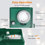 SURAIELEC Outdoor Power Stake, 24-Hour Mechanical Light Timer, Electrical Power - Image 2