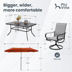 PHI VILLA 8 Piece Patio Dining Set - Image 8