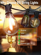 luckystyle 30FT LED Outdoor String Lights - Image 3