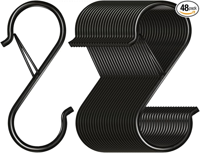 48 Pack S Hooks for Hanging, 3.5 inch Heavy Duty Metal S Hooks by Waitkey