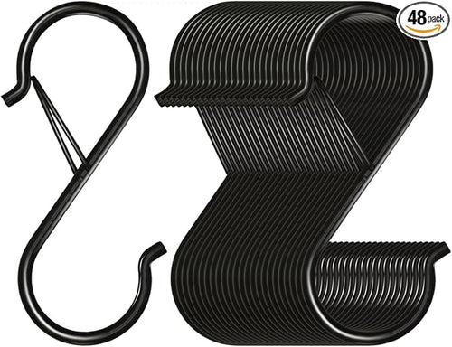 48 Pack S Hooks for Hanging, 3.5 inch Heavy Duty Metal S Hooks by Waitkey