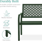 Best Choice Products Outdoor Bench 2-Person Metal Steel Benches Furniture - Image 3
