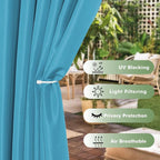 HolidayIdeas Outdoor Curtains for Patio Waterproof, 6 Panels - Image 3