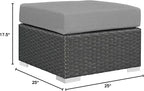 Modway EEI-1855-CHC-GRY Sojourn Outdoor Patio Sunbrella Ottoman in Canvas Gray - Image 3