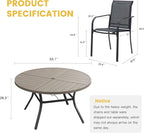 VICLLAX Patio Table and Chair Set of 8, All Weather Metal Round Outdoor Dining - Image 7