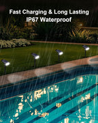 6 Pack Solar Powered Outdoor Spot Lights Outside Waterproof 20 LEDs Landscape - Image 6