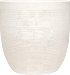 Creative Co-Op Large Matte White Embossed Stoneware Planter by CreativeCo-Op