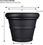 Tusco Products RR245BK Classic Rolled Rim Garden Planter - Image 2