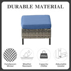 Belord Wicker Patio Furniture 5 Piece Outdoor Sofa Set, Oversize Outdoor Dining - Image 8