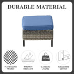 Belord 7 Piece Outdoor Furniture Patio Wicker Sofa Set, Oversize Outdoor Dining - Image 8