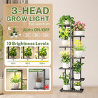 iDavosic.ly Plant Stand with Grow Light Indoor Outdoor, 6-Tier Tall Metal - Image 4