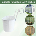 10" Hanging Flower Pots, Railing Planters Fence Pot - Image 5