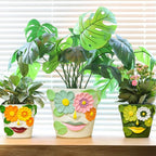 GUGUGO 8 Inch Large Flower Face Planters, Abstract Unique Head Plant Pot - Image 2