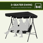 Outsunny 3-Seat Outdoor Patio Swing Chair - Image 5