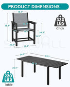 SERWALL 7-Piece Patio Dining Sets, All Weather HDPE Patio Furniture Set - Image 2