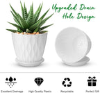 4 inch Plant Pots, 5 Pack Flower Pots Outdoor Indoor, Planters - Image 3