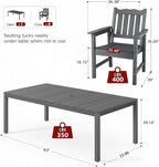 Stoog All-Weather Patio Dining Sets, 7 Pieces Patio Dining Table - Image 5