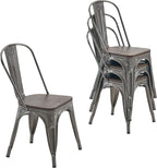 Nazhura Metal Dining Chair Farmhouse Tolix Style by NazhuraGoodCompanionAtHome