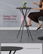VASAGLE Bar Tables Set of 2, Round Cocktail High Top Pub Bistro Table - Image 4