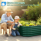 Quictent Galvanized Raised Garden Bed Kit, Strengthened by Crossbar, Dark Green - Image 2