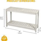 DWVO 48" Console Table, HIPS Material Indoor Outdoor Multifunctional Buffet Bar - Image 3