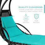 Best Choice Products Outdoor Hanging Curved Steel Chaise Lounge Chair Swing - Image 5