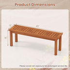 Tangkula Outdoor Wood Bench, 2-Person Backless Patio Garden Bench - Image 3