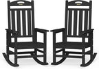 Oversized Outdoor Rocking Chairs Set of 2, High Back Porch Rocking Chair by Suunyn